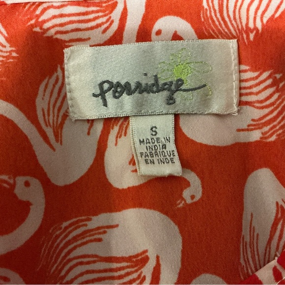 Anthropologie Porridge Swan Print Mini Dress Red White Festival Cottage Boho S - Picture 6 of 8